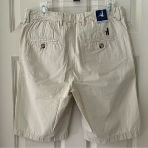 NWT Men’s Johnnie-O West Coast Prep Cotton Light Khaki Flat Front Shorts 30